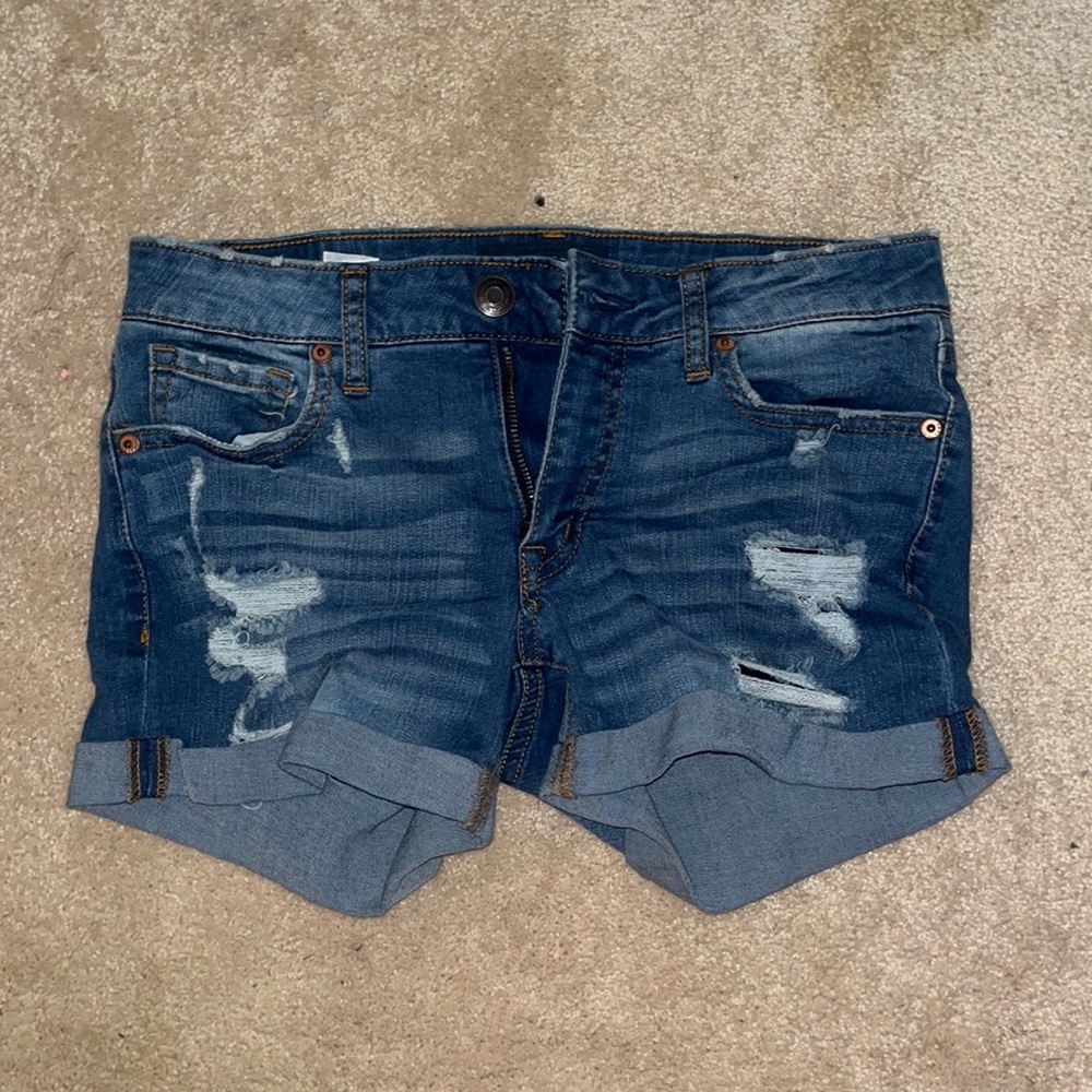 Aeropostale mid-rise ripped jean shorts. Size 2